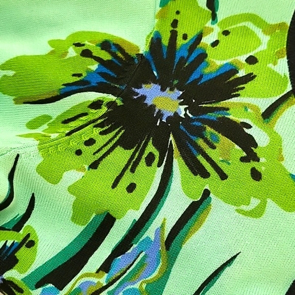 BOB MACKIE SWEATER SZ XXS GREEN/BLACK WEARABLE ART CARDIGAN 3/4 SLEEVES - Picture 6 of 8